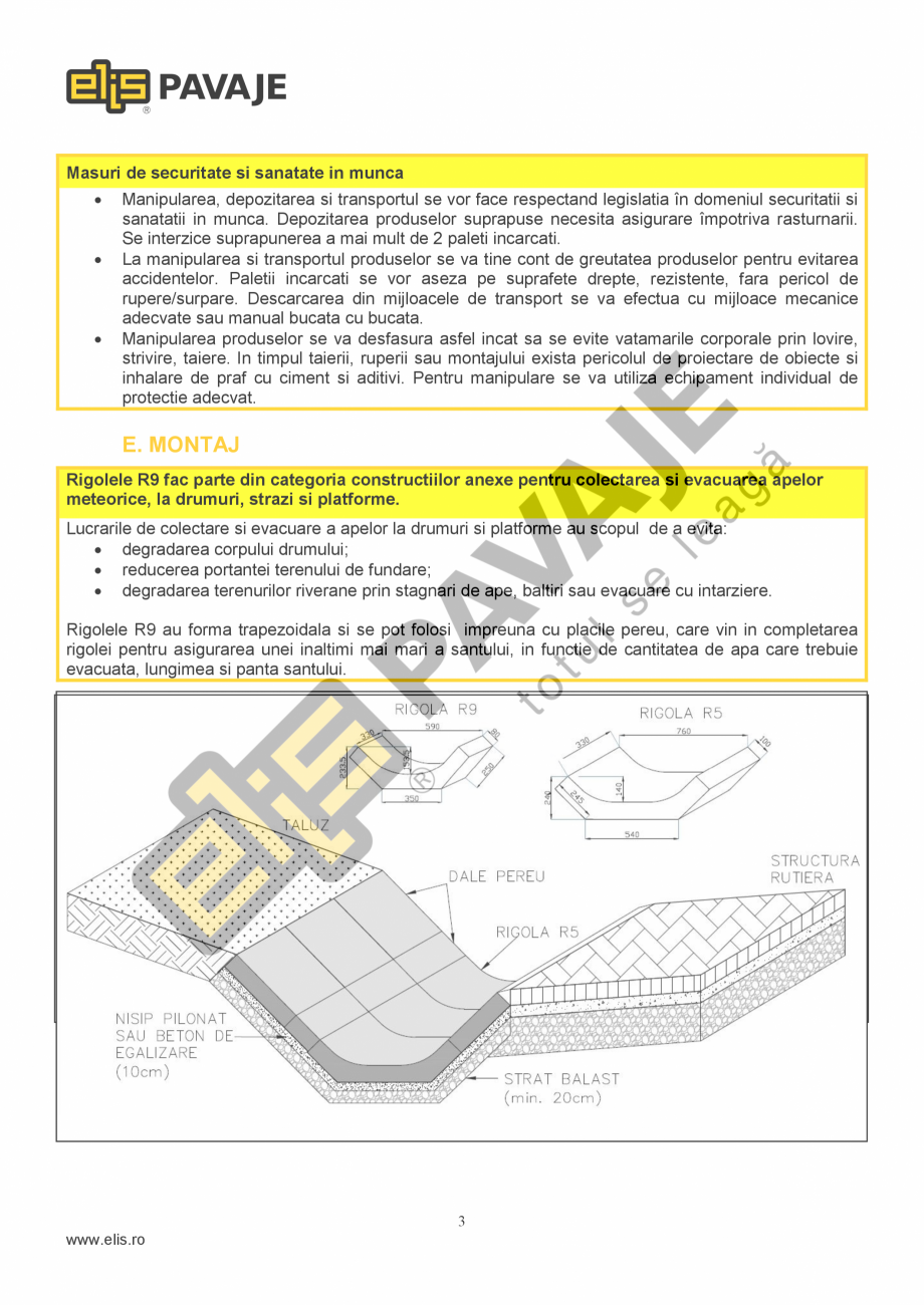 Pagina 3-Sant trapezoidal prefabricat din beton ELIS PAVAJE R9 Fisa tehnica Romana uala > 2,

Absorbtie de...