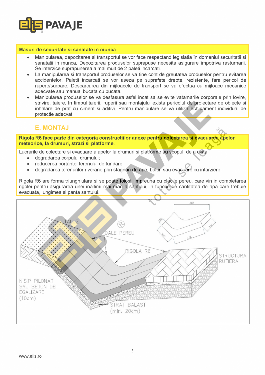 Pagina 3-Sant triunghiular prefabricat din beton ELIS PAVAJE R6 Fisa tehnica Romana ividuala > 2,

Absorbtie ...