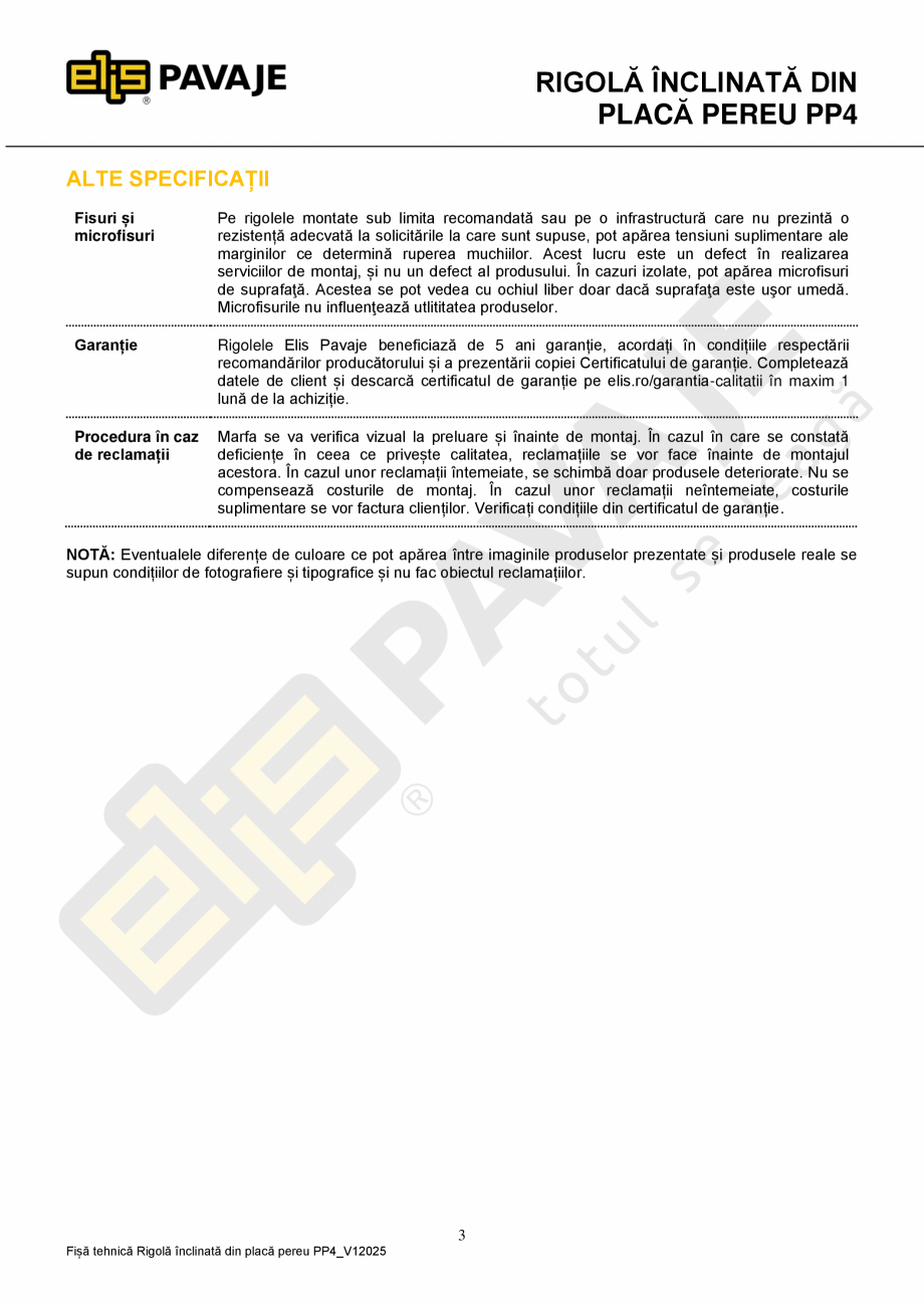 Pagina 3-Rigola inclinata din placa pereu ELIS PAVAJE PP4 Fisa tehnica Romana ile corporale prin lovire,...