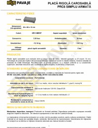 Placa rigola carosabila PRC6 simplu armata