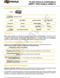 Placa rigola carosabila drpt. PRC4 dublu armata