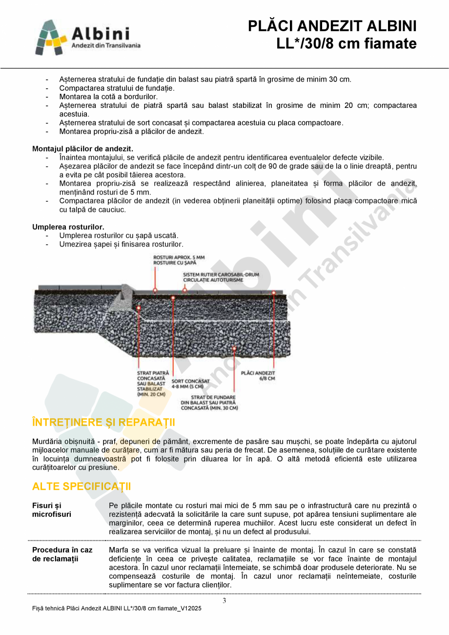 Pagina 3-Placi Andezit ELIS PAVAJE Albini LL*/30/8 fiamate Fisa tehnica Romana  verzui-antracit
Almașu Mare,...