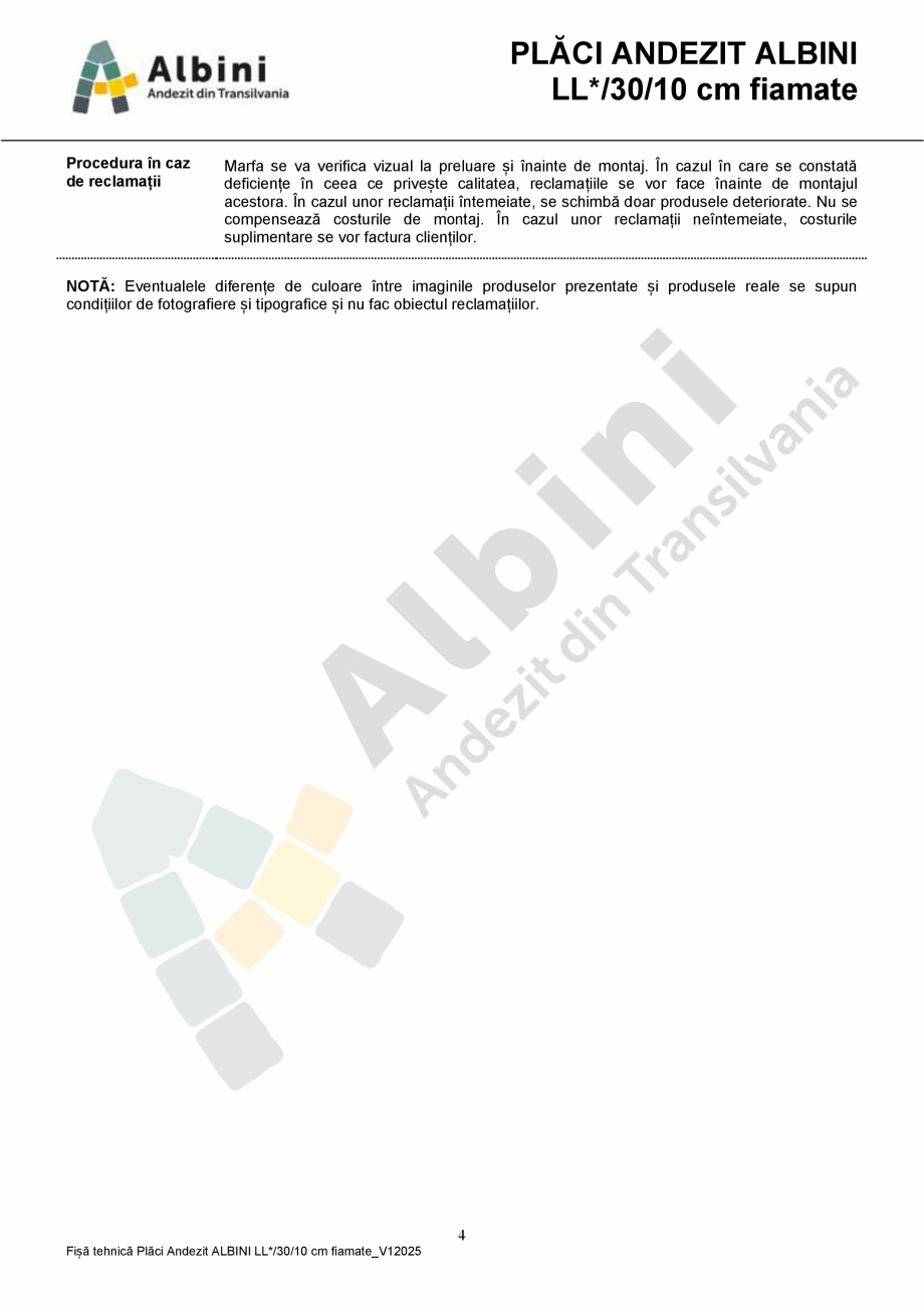 Pagina 4-Placi Andezit ELIS PAVAJE LL*/30/10 fiamate Fisa tehnica Romana riscurilor de accidente cauzate de...
