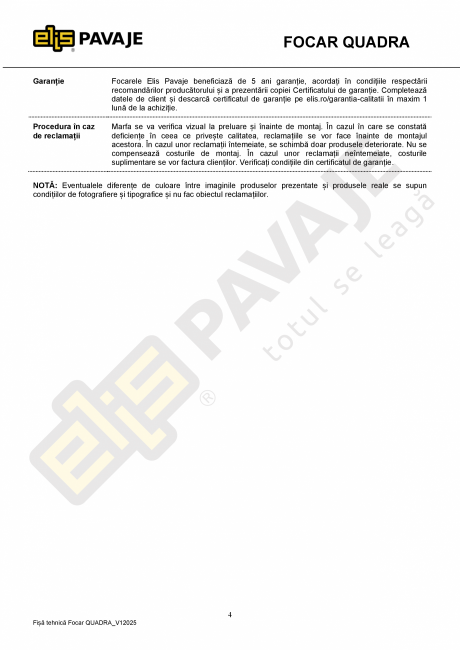 Pagina 4-Focar ELIS PAVAJE Quadra Fisa tehnica Romana e menajere. Deșeurile rezultate din lucrările de...