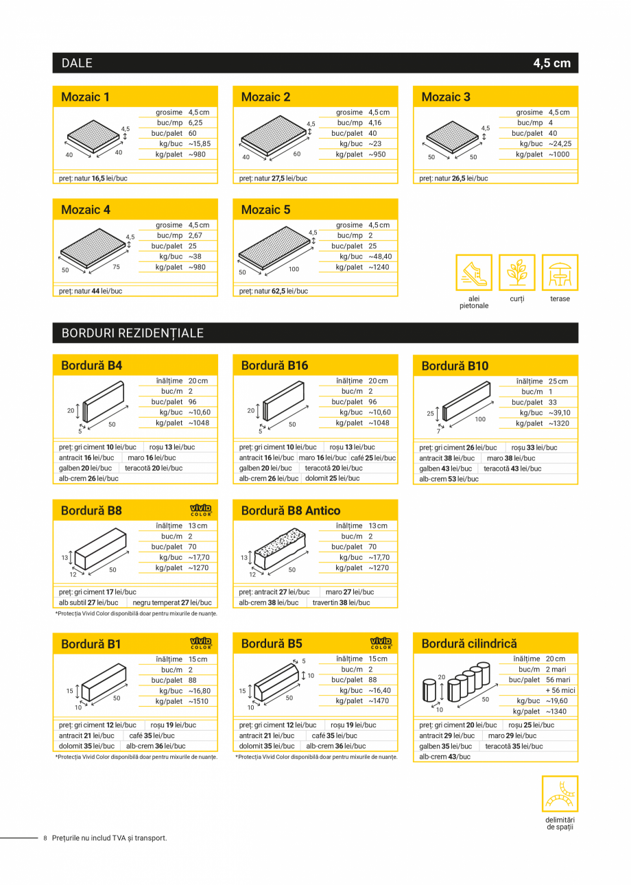 Pagina 8-Lista preturi /Oferta de produse Elis Pavaje febr 2024 - Mobilier din beton pentru curte si gradina ...