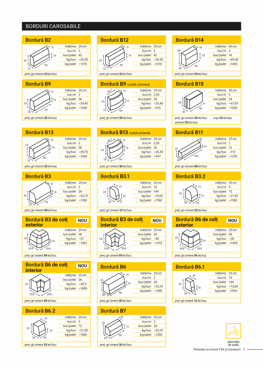 Pagina 9-Lista preturi /Oferta de produse Elis Pavaje febr 2024 - Mobilier din beton pentru curte si gradina ...