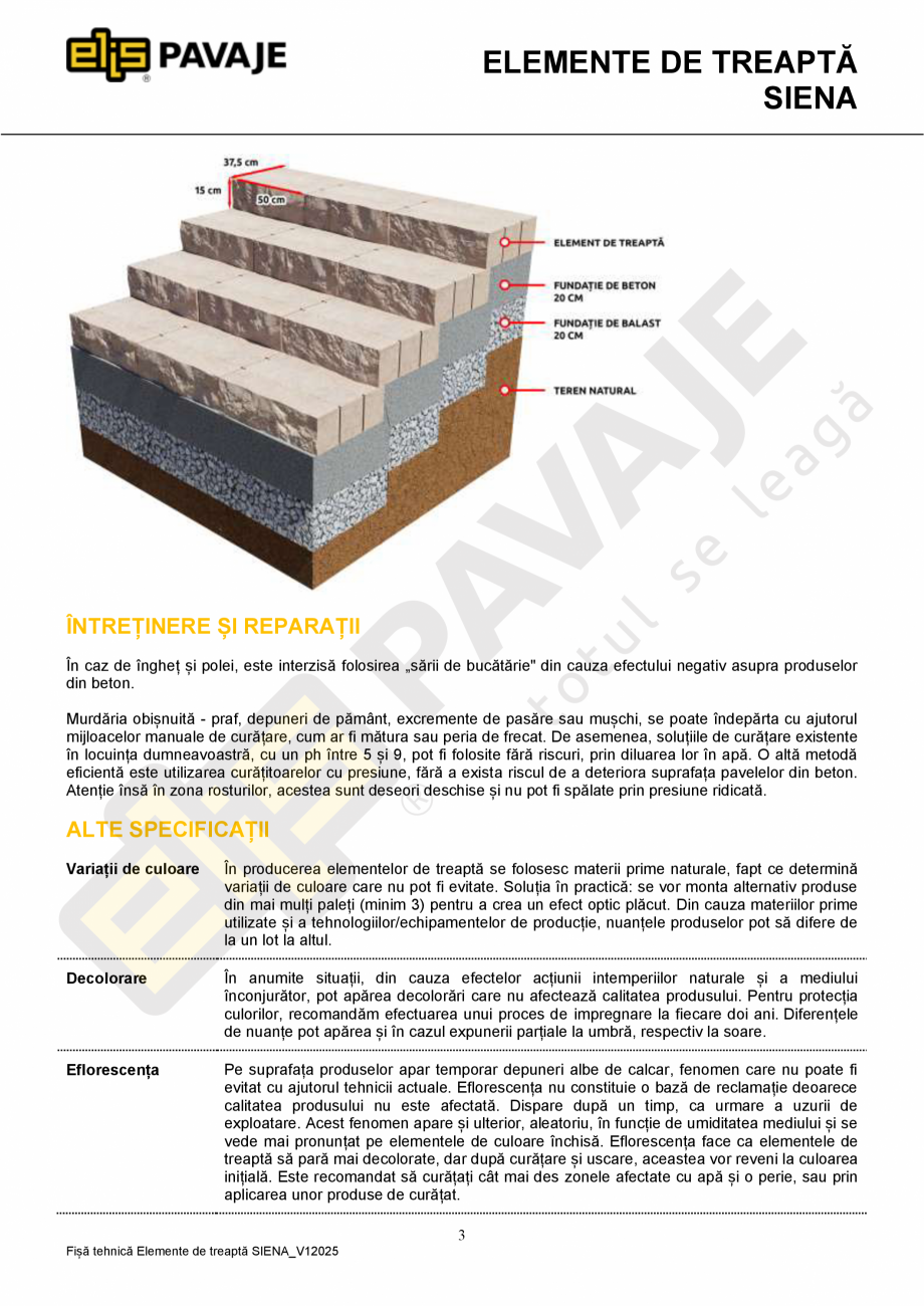 Pagina 3-Element de treapta ELIS PAVAJE Element treapta Siena Fisa tehnica Romana oduselor suprapuse...