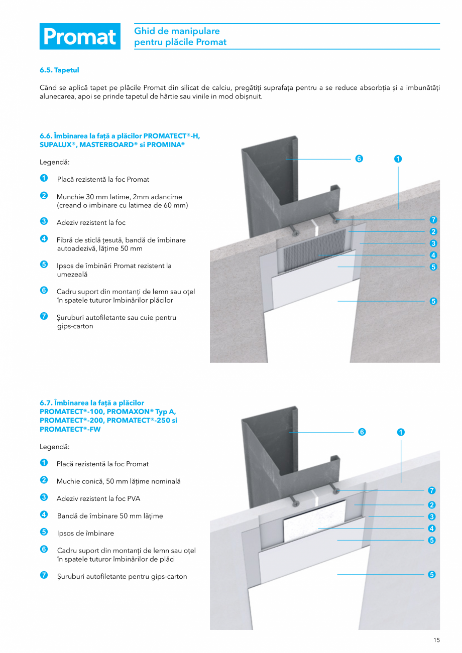 Pagina 15 - Instructiuni de manipulare pentru placile Promat PROMAT Instructiuni montaj, utilizare...