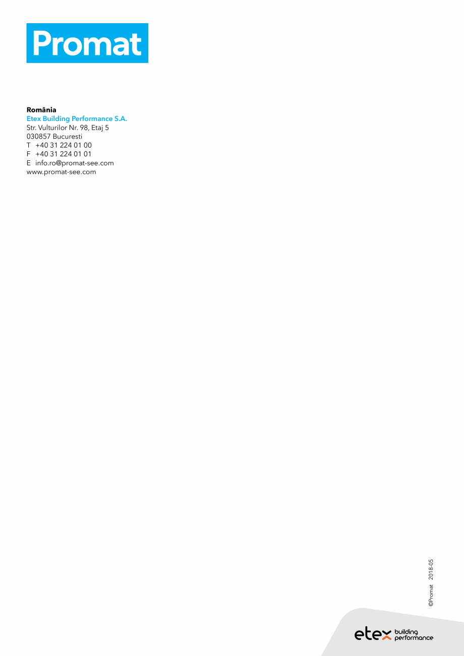 Pagina 20-Instructiuni de manipulare pentru placile Promat PROMAT Instructiuni montaj, utilizare Romana abil...