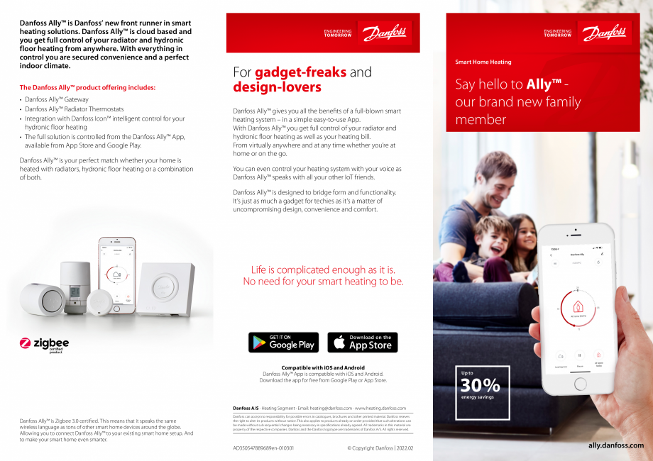 Pagina 1-Prezentare - Unitate centrala a sistemului de incalzire in pardoseala - Danfoss Ally™ DANFOSS ...