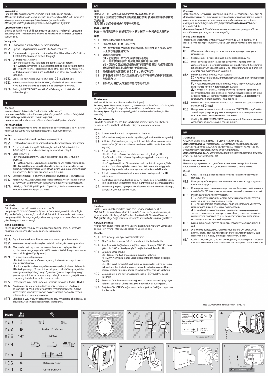 Pagina 2 - Ghid de instalare - Termostat camera DANFOSS Icon² 24V RT, Icon² 24V RT,...