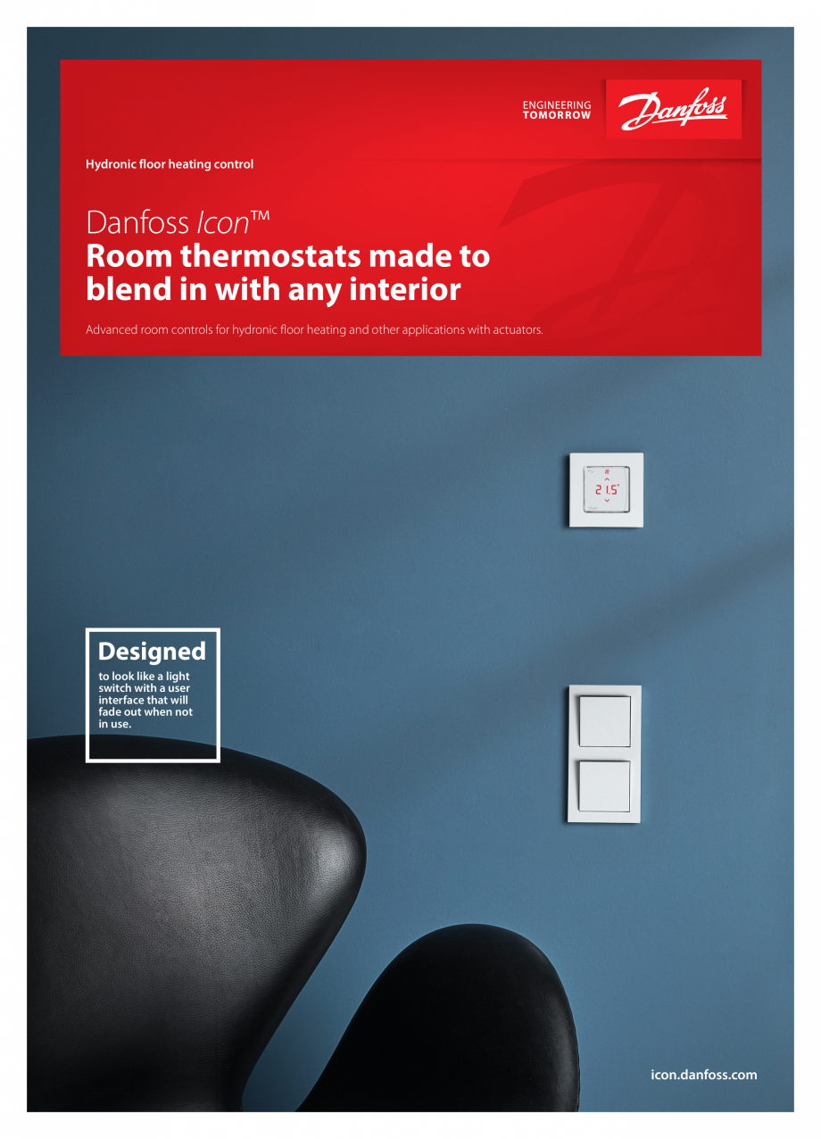 Pagina 1-Termostate de camera care se potrivesc oricarui interior DANFOSS Icon Wiring box Catalog, brosura...