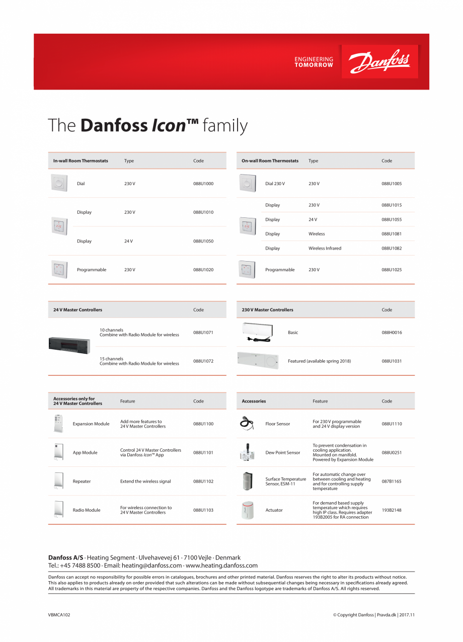Pagina 4 - Termostate de camera care se potrivesc oricarui interior DANFOSS Icon Wiring box Catalog,...
