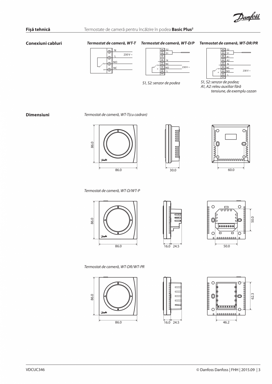 Pagina 3 - Termostate de camera pentru incalzire in podea Basic Plus2 DANFOSS BASICPLUS2 WT-T,...