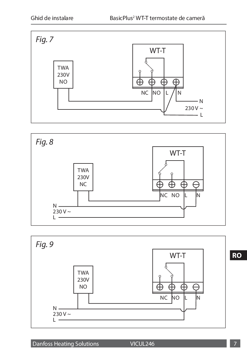 Pagina 7 - Ghid de instalare - BasicPlus2 WT-T termostate de camera DANFOSS BASICPLUS2 WT-T,...