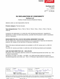 Declaratie de conformitate - Actuator - Danfoss EU-UK VJSBU102.06