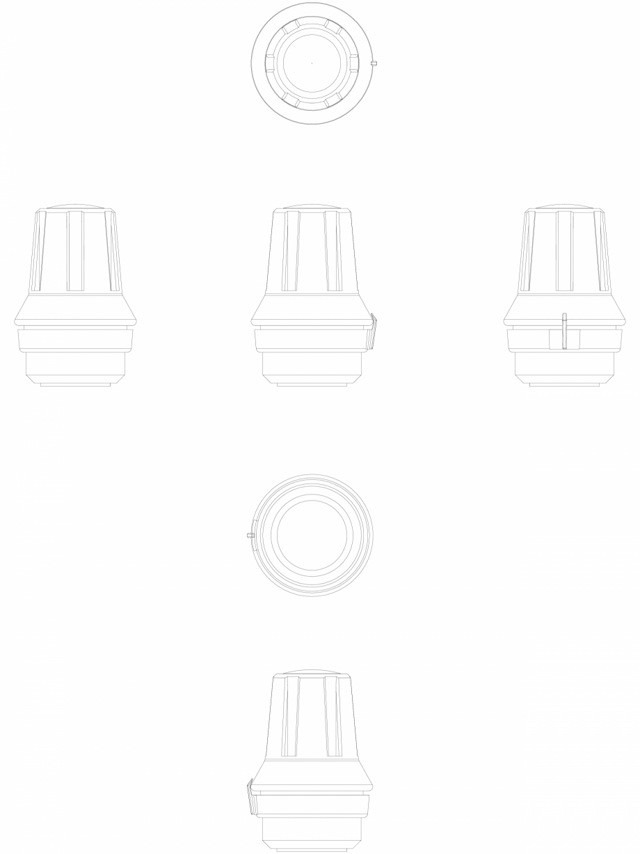 Pagina 1-CAD-DWG Senzor termostatic de radiator - 2D DANFOSS Detaliu de produs RAS-C 