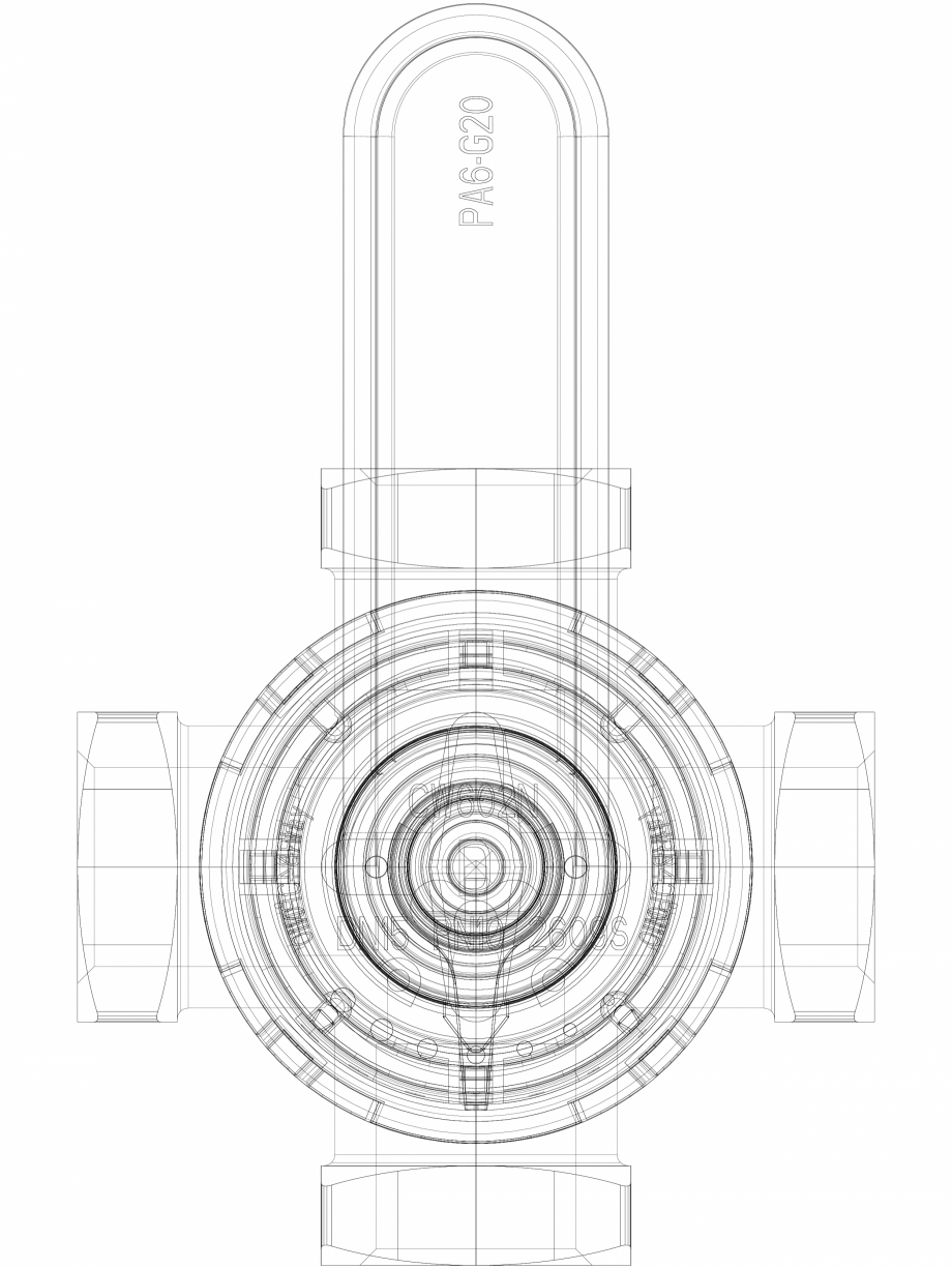 Pagina 1 - CAD-DWG 3D CAD - vana rotativa cu 3 cai DANFOSS Detaliu de produs HRB 3 