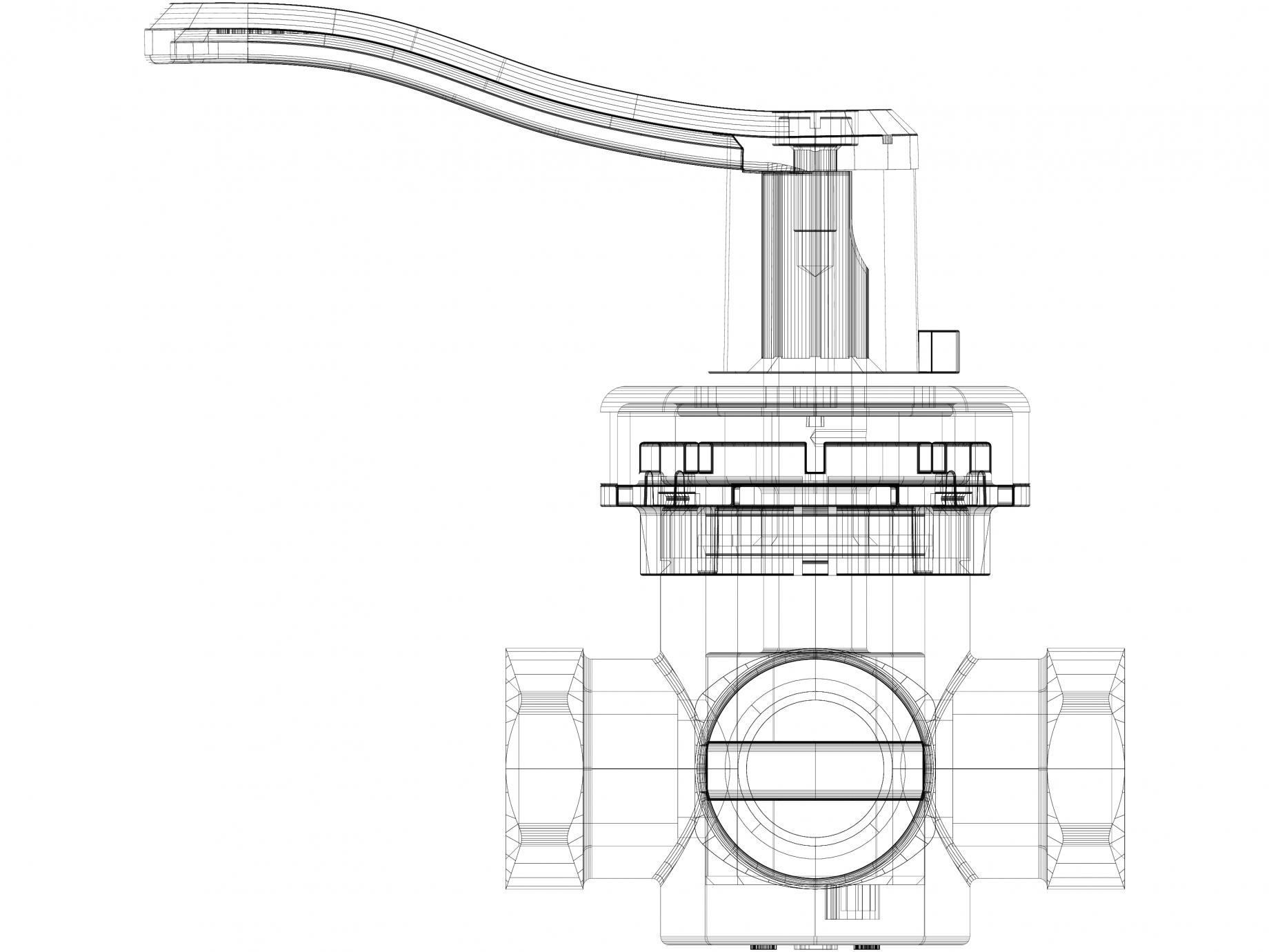 CAD-DWG 3D CAD - vana rotativa cu 4 cai DANFOSS Detaliu de produs HRB 4