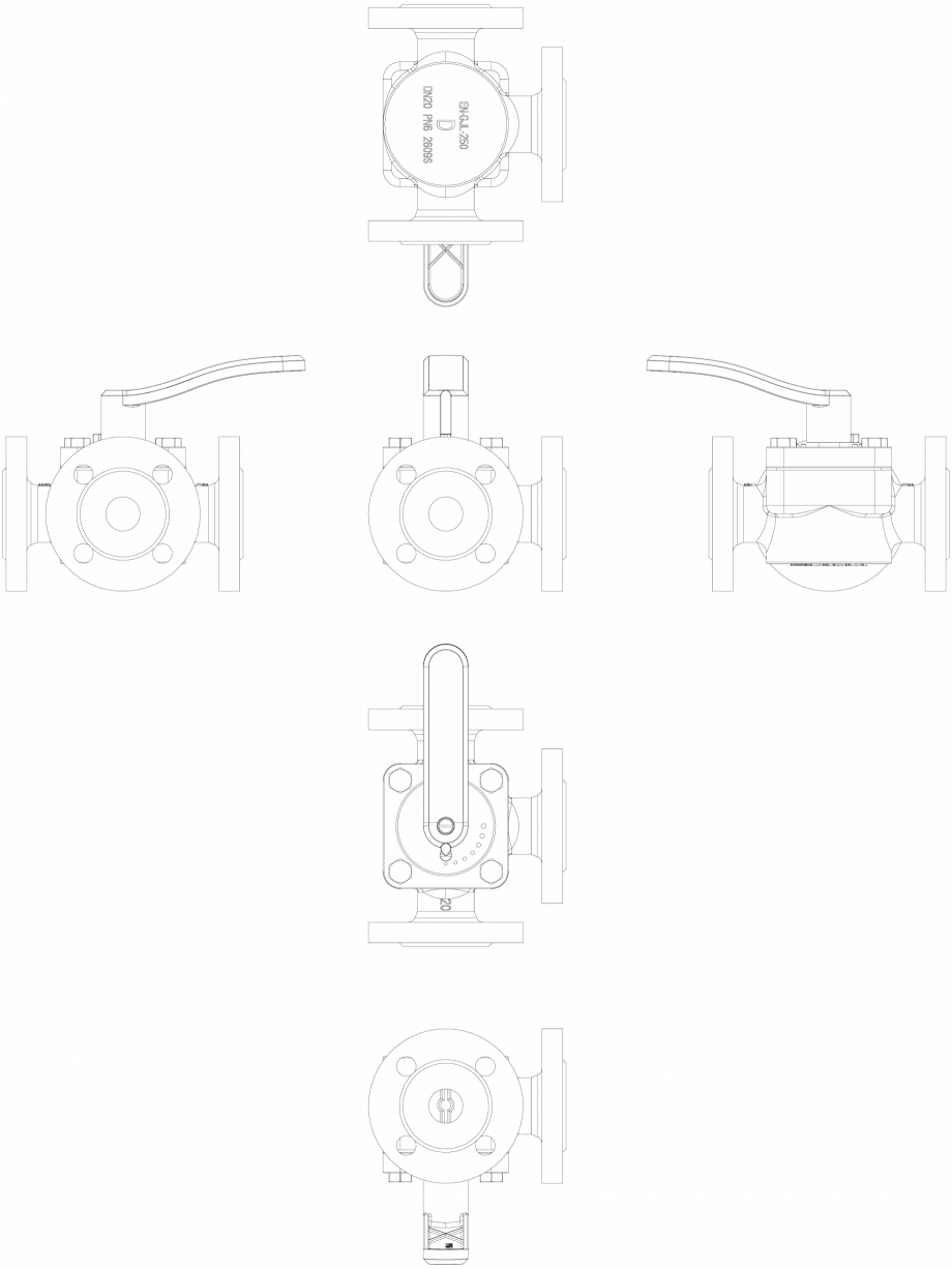 Pagina 1 - CAD-DWG 2D CAD - vana rotativa  DANFOSS Detaliu de produs HFE 3 