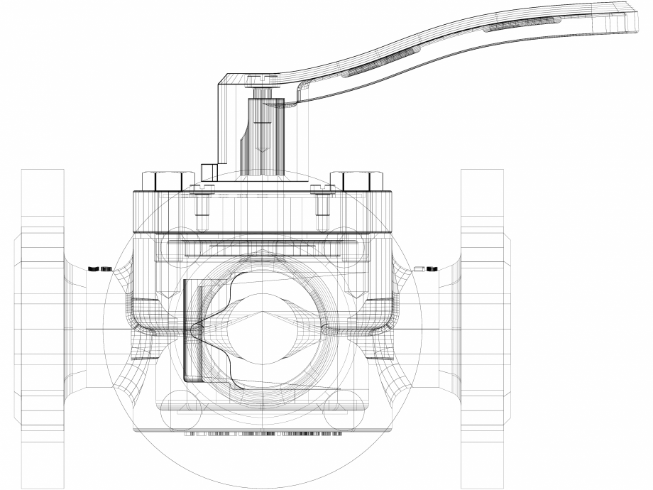 Pagina 1-CAD-DWG 3D CAD vana rotativa DANFOSS Detaliu de produs HFE 3 