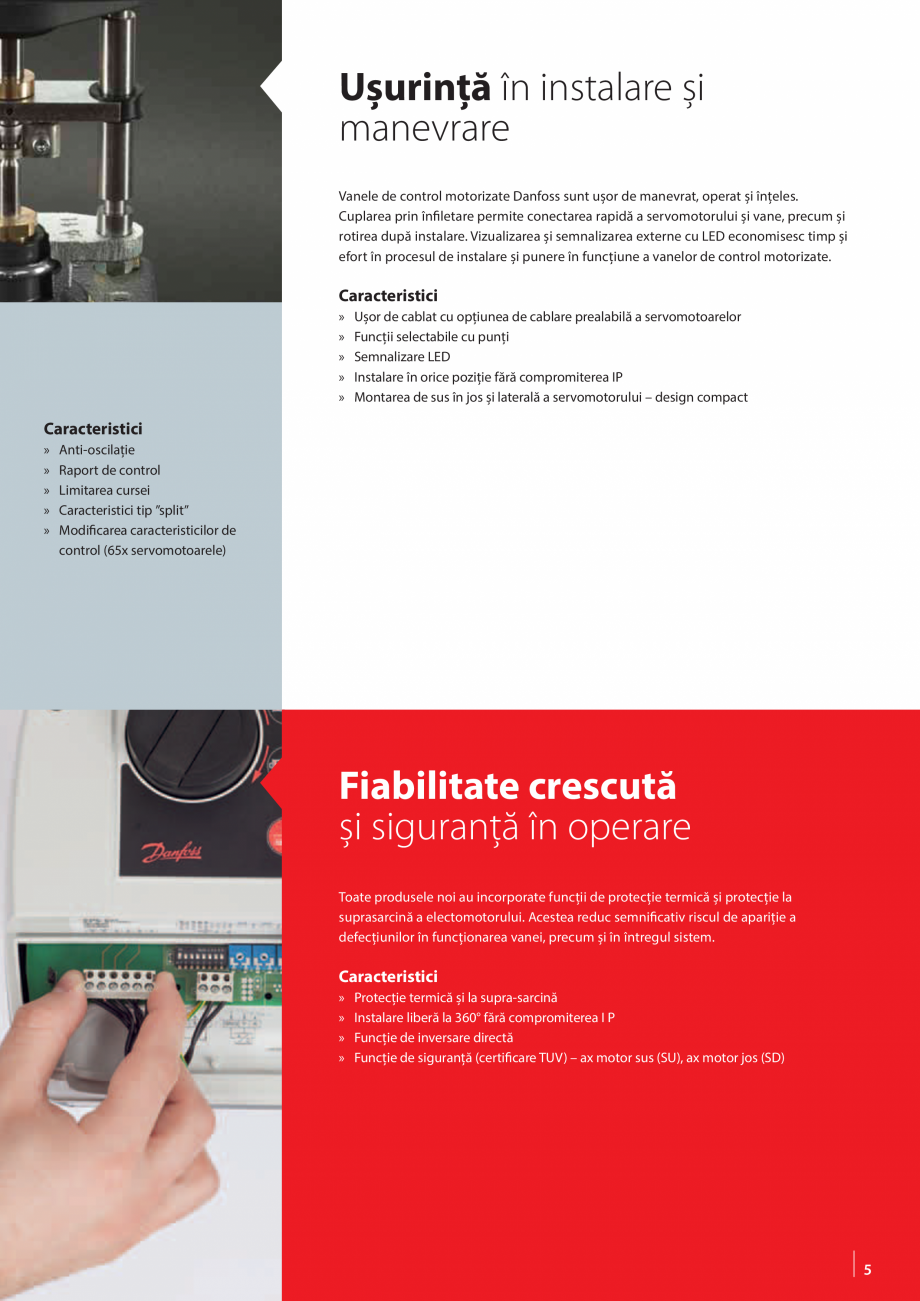 Pagina 5 - Vane de control motorizate Danfoss DANFOSS Catalog, brosura Romana talare și punere în ...