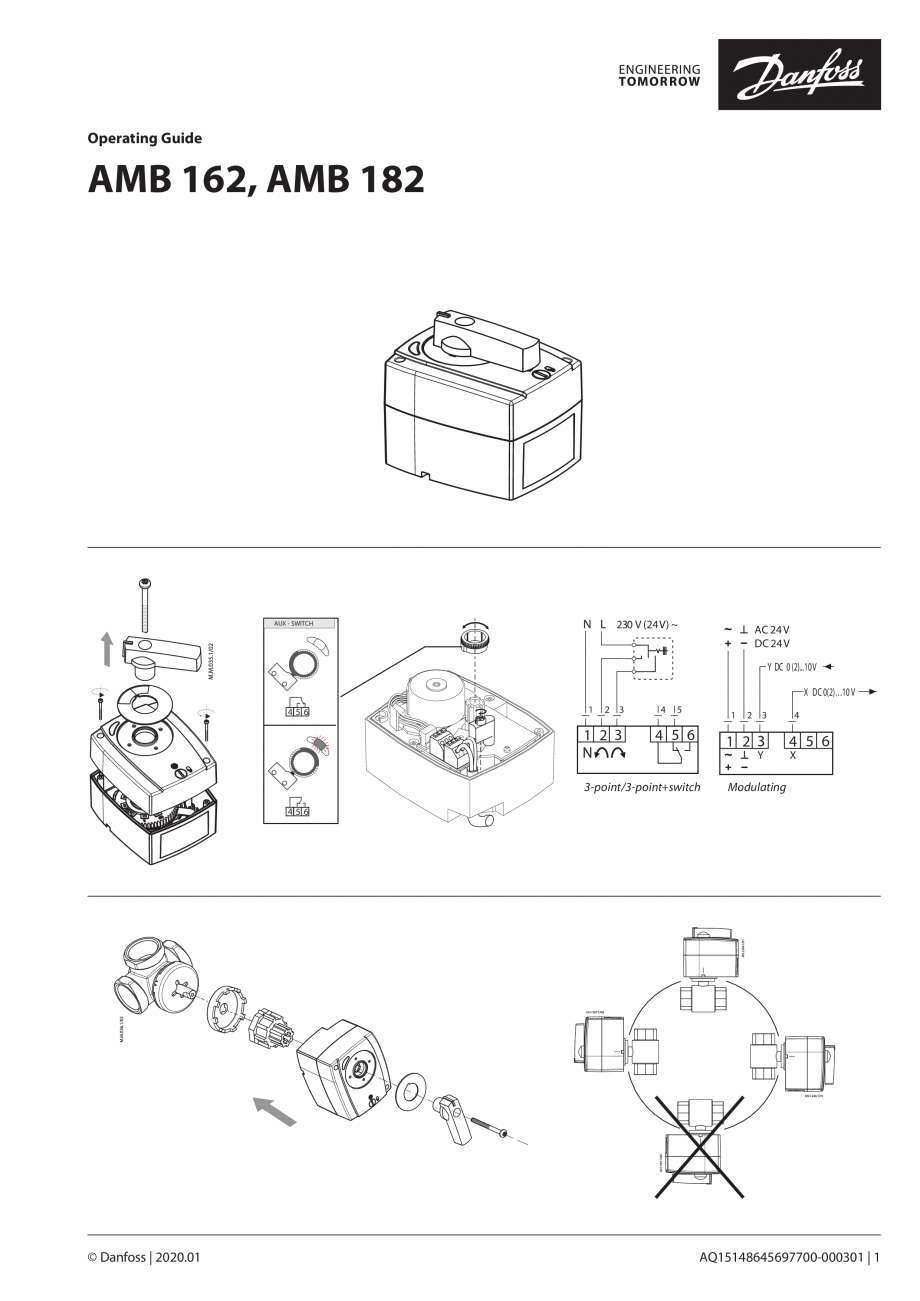 Ghid de operare - servomotoare electrice rotative DANFOSS AMB 162, AMB ...
