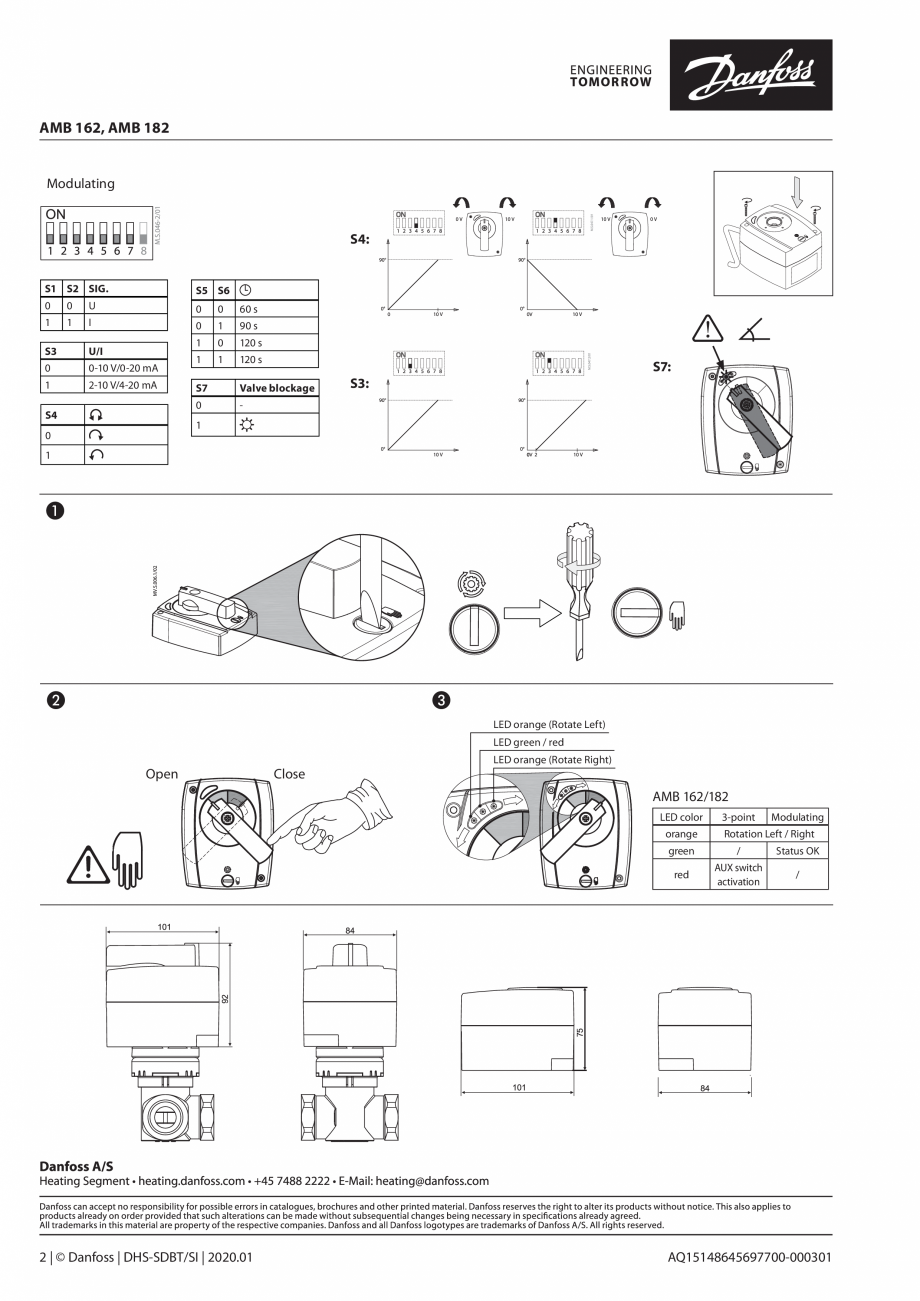 Ghid de operare - servomotoare electrice rotative DANFOSS AMB 162, AMB ...