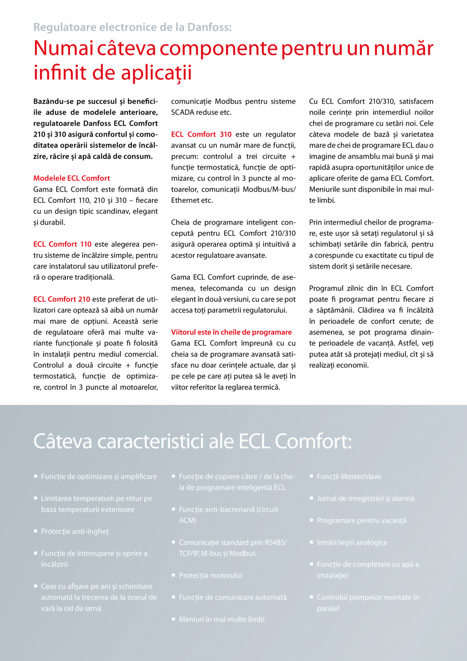 Pagina 2 - Ghid al aplicatiilor pentru regulatoare ECL Comfort DANFOSS ECL Comfort 110, ECL Comfort ...