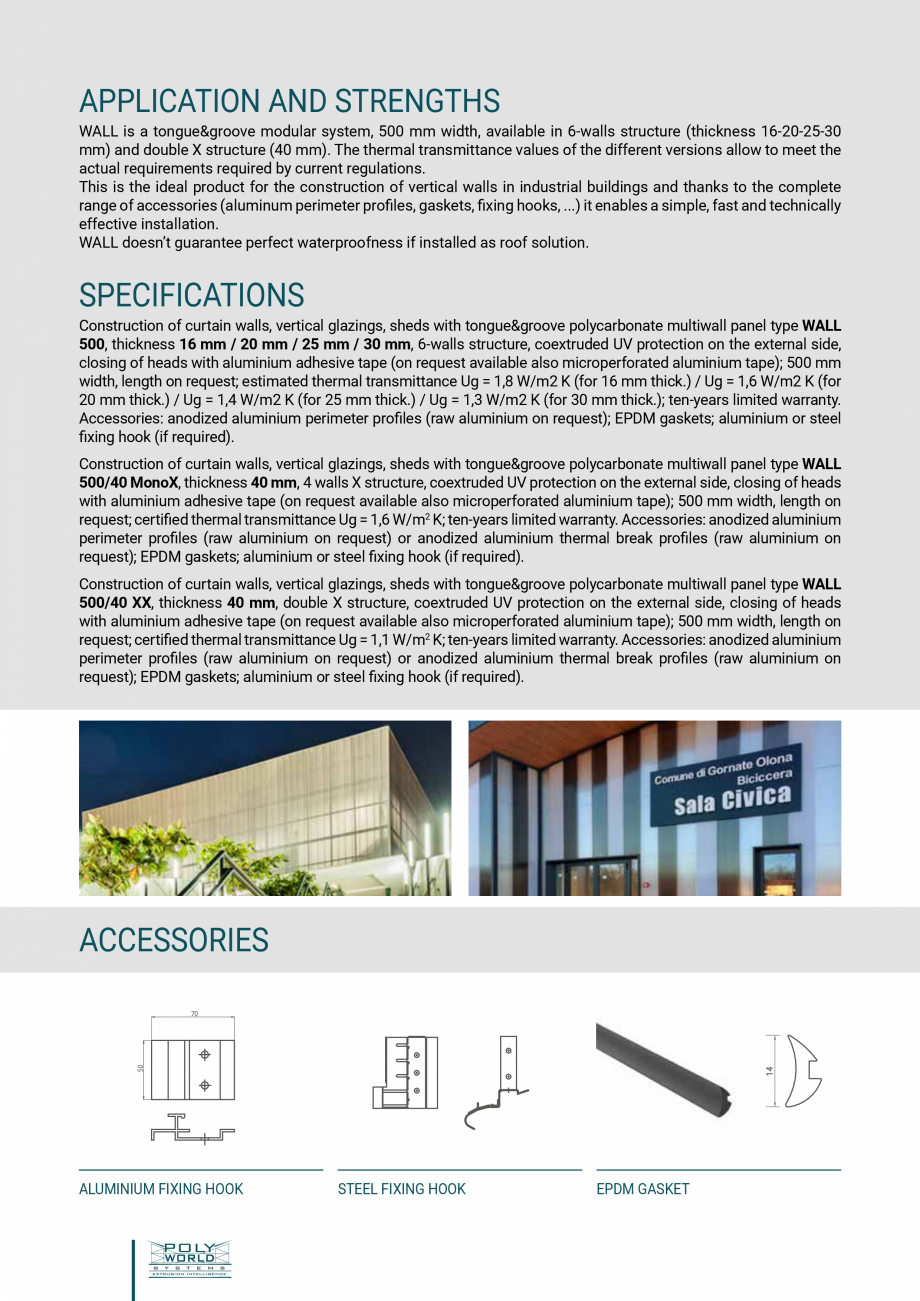 Pagina 3-Sistem modular policarbonat structurat GEPLAST NUT-FEDER WALL Fisa tehnica Engleza  30 mm, 6-walls...