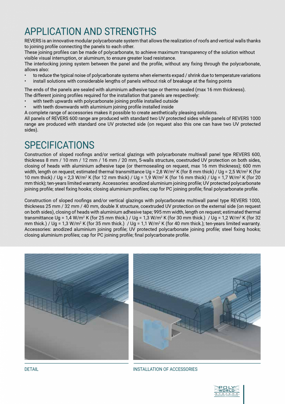 Pagina 17-Sisteme policarbonat pentru luminatoare GEPLAST COVERTECH Fisa tehnica Engleza ED SHEETS WITH...