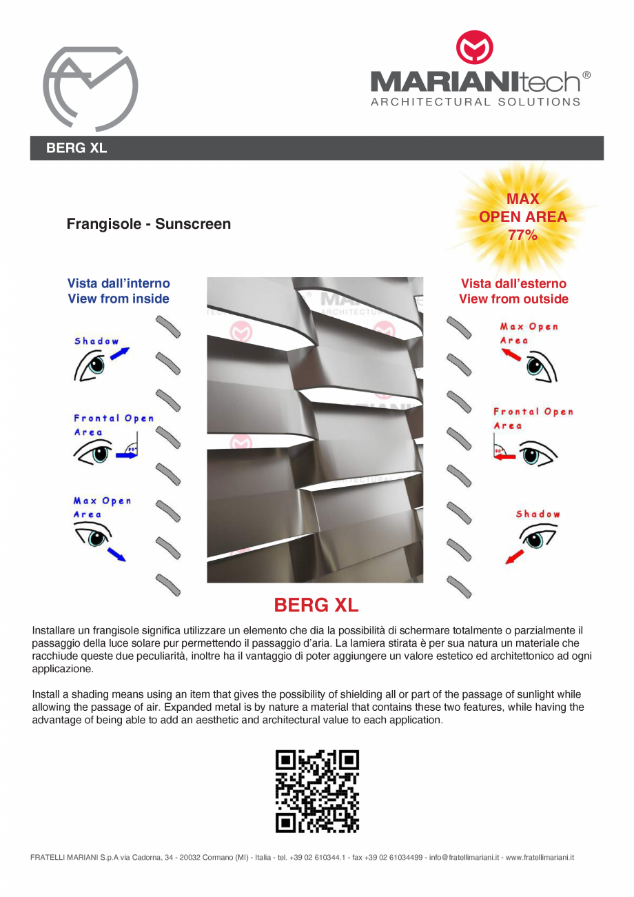 Pagina 2-Plasa metalica expandata BERG XL MARIANITECH® MARIANItech® Fisa tehnica Engleza, Italiana h ...