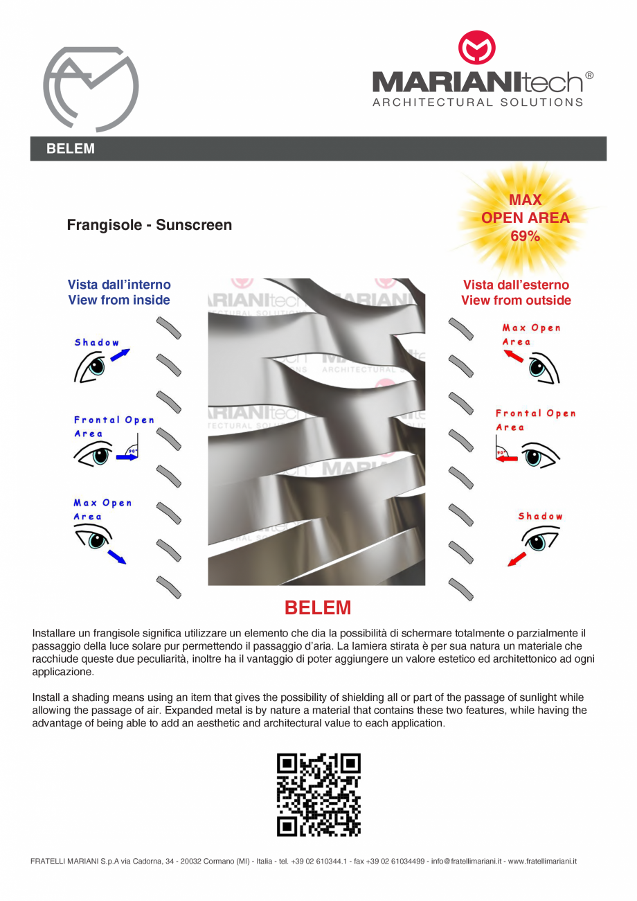 Pagina 2-Plasa metalica expandata BELEM MARIANITECH® MARIANItech® Fisa tehnica Engleza, Italiana...