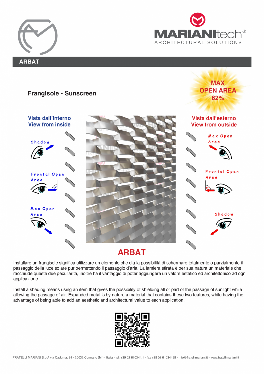 Pagina 2-Plasa metalica expandata ARBAT MARIANITECH® MARIANItech® Fisa tehnica Engleza, Italiana ve...