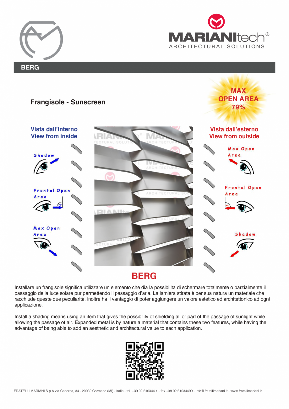 Pagina 2-Plasa metalica expandata BERG MARIANITECH® MARIANItech® Fisa tehnica Engleza, Italiana...