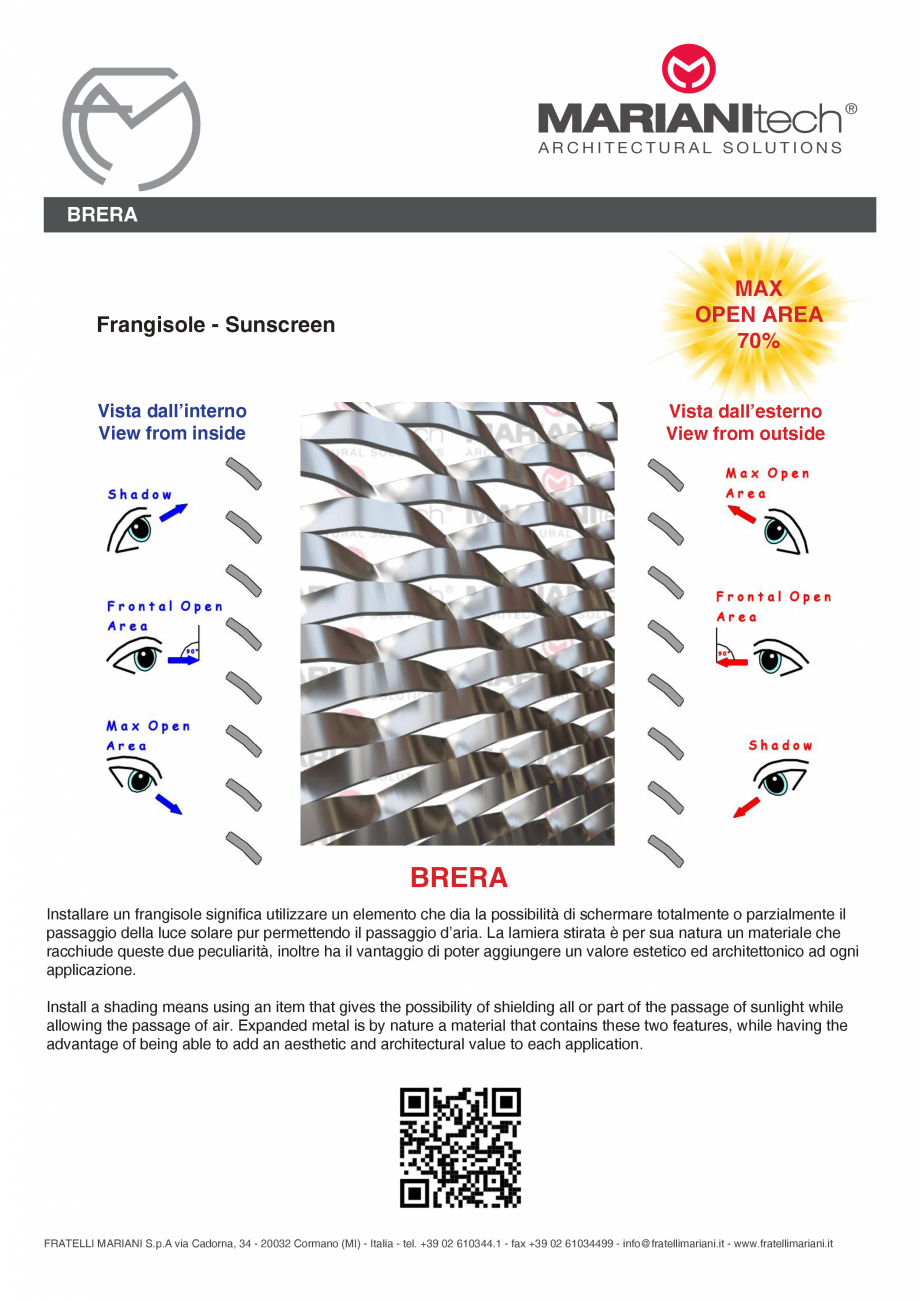 Pagina 2-Plasa metalica expandata BRERA MARIANITECH® MARIANItech® Fisa tehnica Engleza, Italiana y...