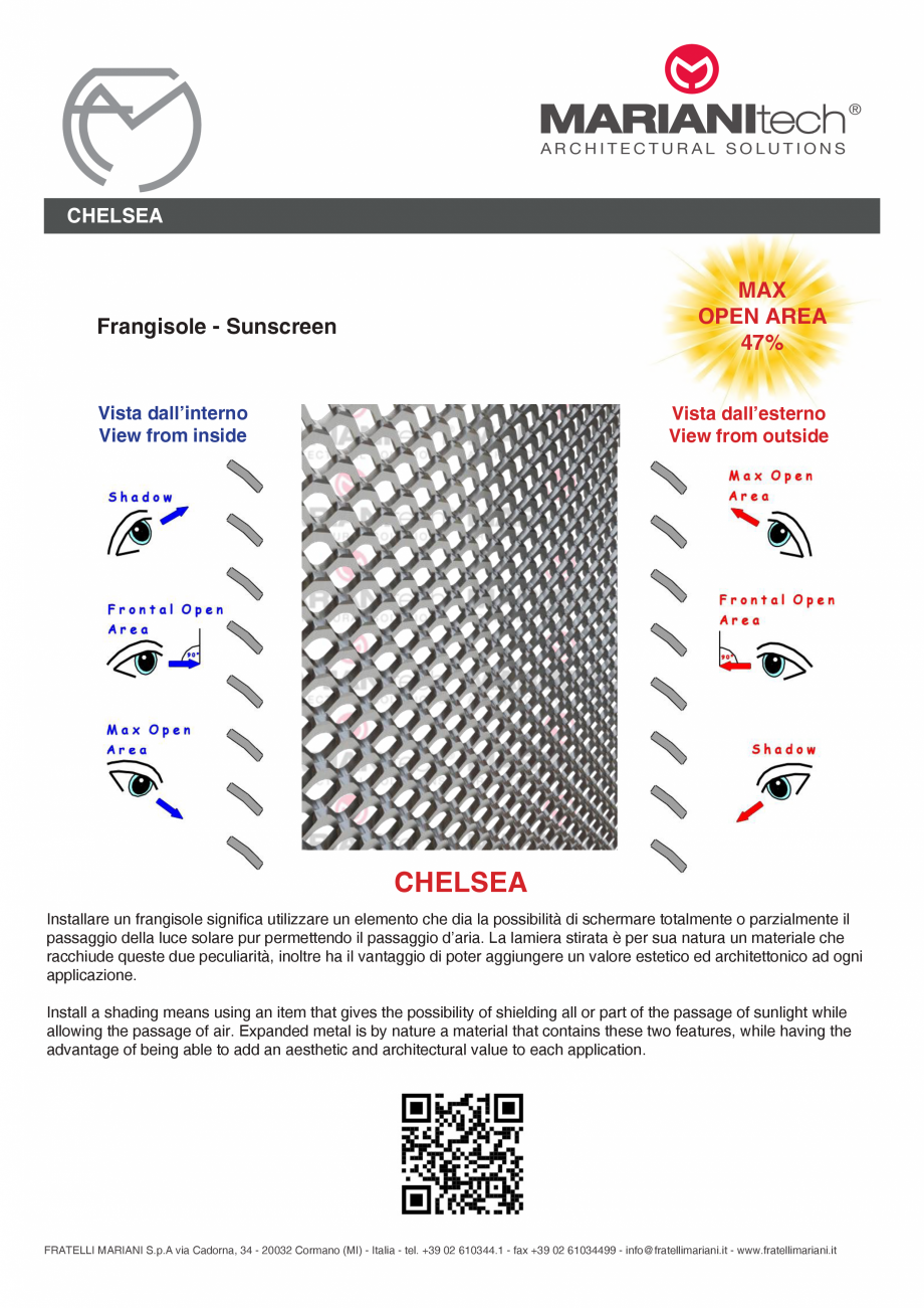 Pagina 2-Plasa metalica expandata CHELSEA MARIANITECH® MARIANItech® Fisa tehnica Engleza, Italiana ...