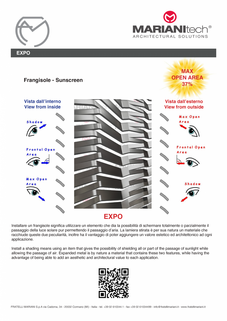 Pagina 2-Plasa metalica expandata EXPO MARIANITECH® MARIANItech® Fisa tehnica Engleza, Italiana ve...