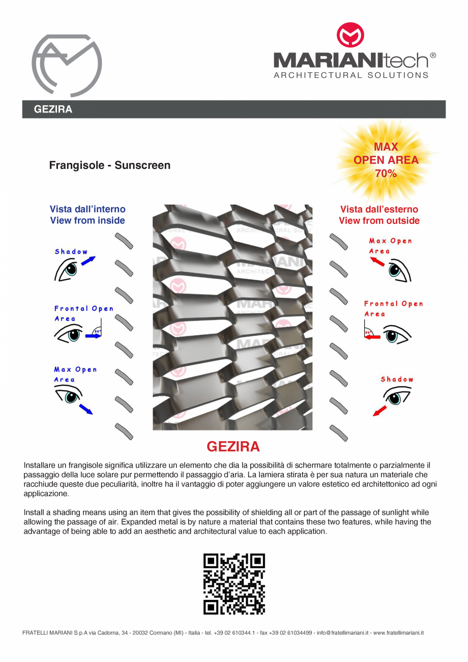 Pagina 2-Plasa metalica expandata GEZIRA MARIANITECH® MARIANItech® Fisa tehnica Engleza, Italiana ogy...