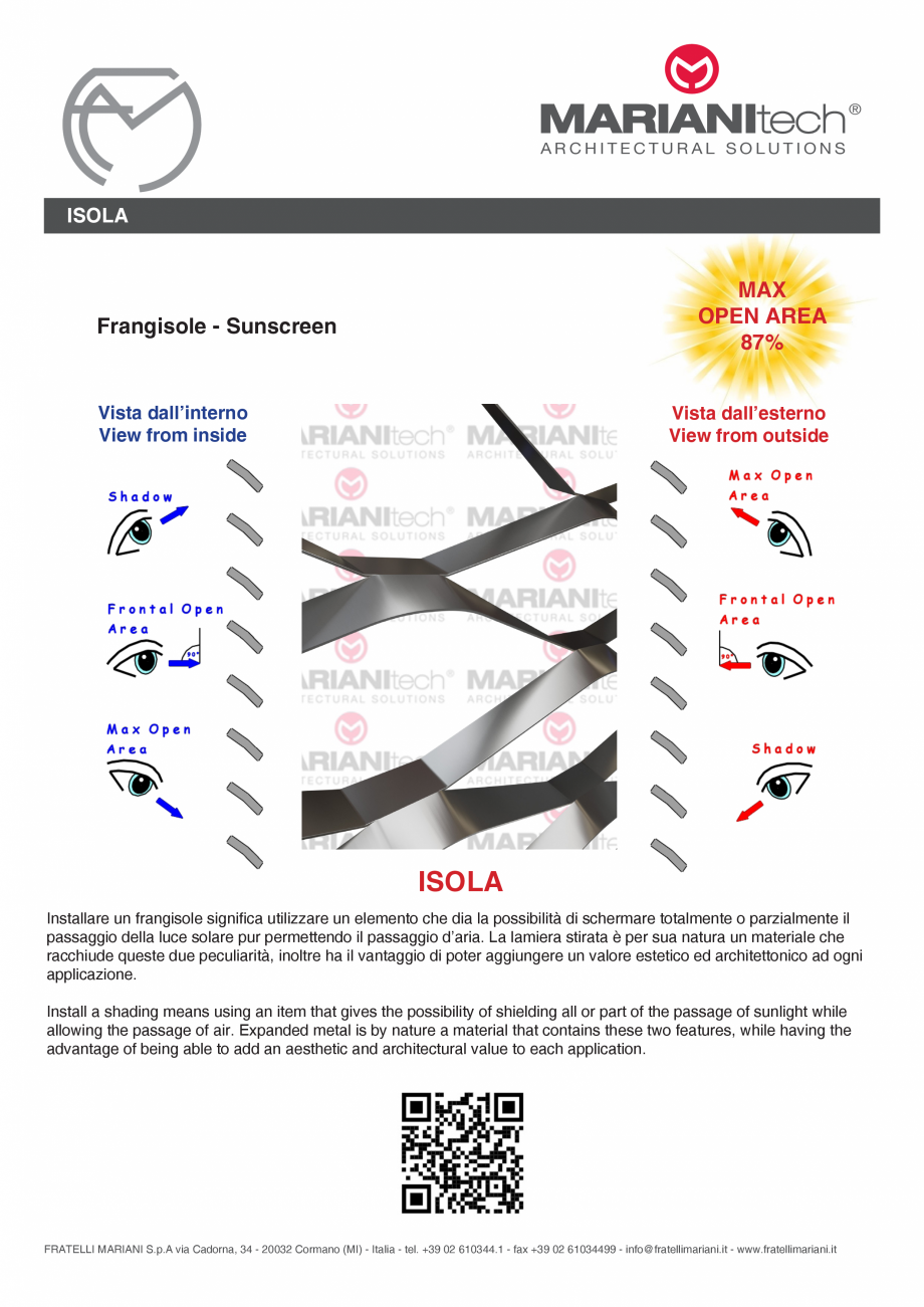 Pagina 2-Plasa metalica expandata ISOLA MARIANITECH® MARIANItech® Fisa tehnica Engleza, Italiana ...