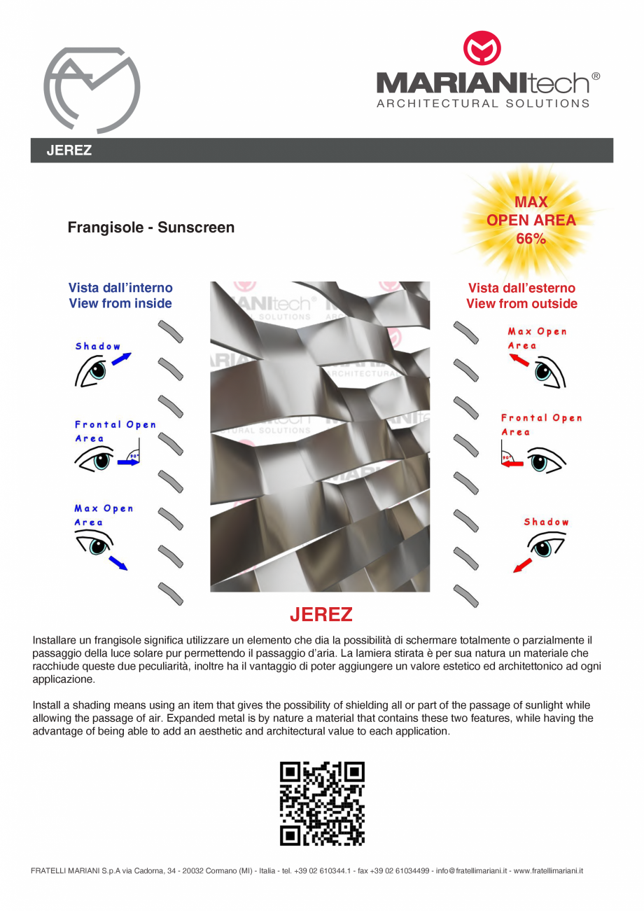 Pagina 2-Plasa metalica expandata JEREZ MARIANITECH® MARIANItech® Fisa tehnica Engleza, Italiana ...