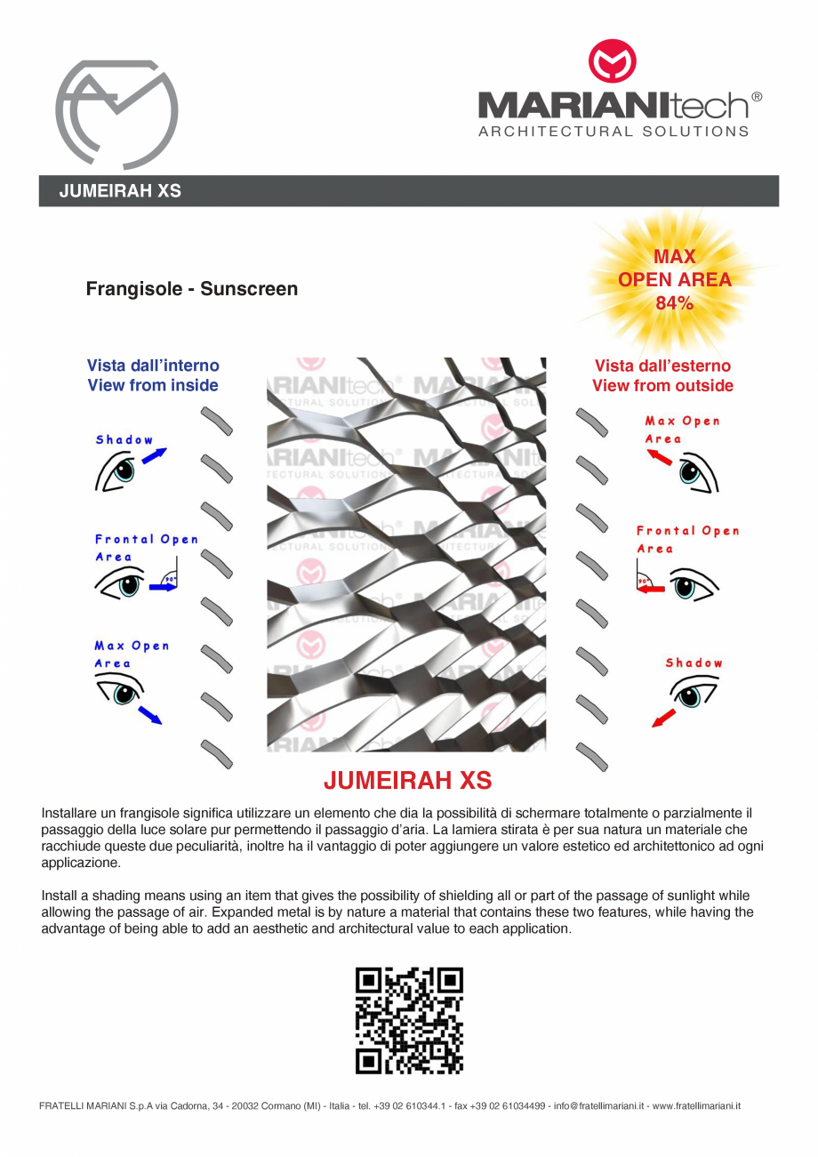 Pagina 2-Plasa metalica expandata JUMEIRAH XS MARIANITECH® MARIANItech® Fisa tehnica Engleza,...