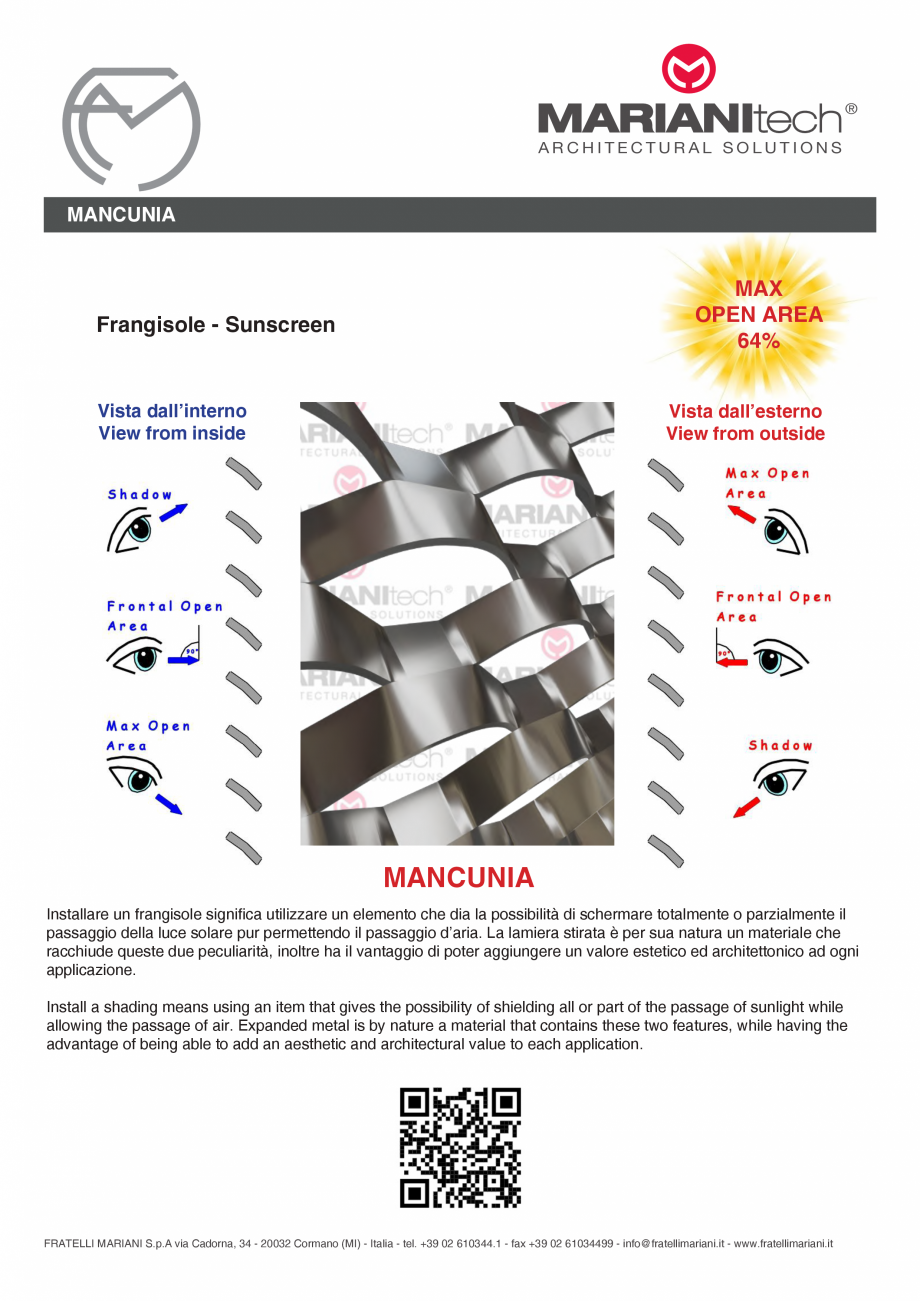 Pagina 2 - Plasa metalica expandata MANCUNIA MARIANITECH® MARIANItech® Fisa tehnica Engleza,...