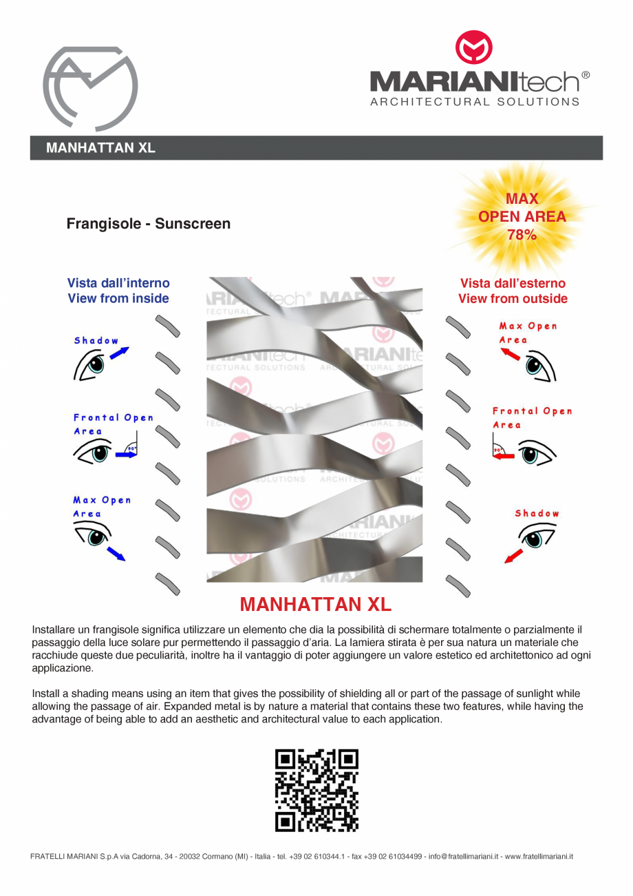 Pagina 2-Plasa metalica expandata MANHATTAN XL MARIANITECH® MARIANItech® Fisa tehnica Engleza,...