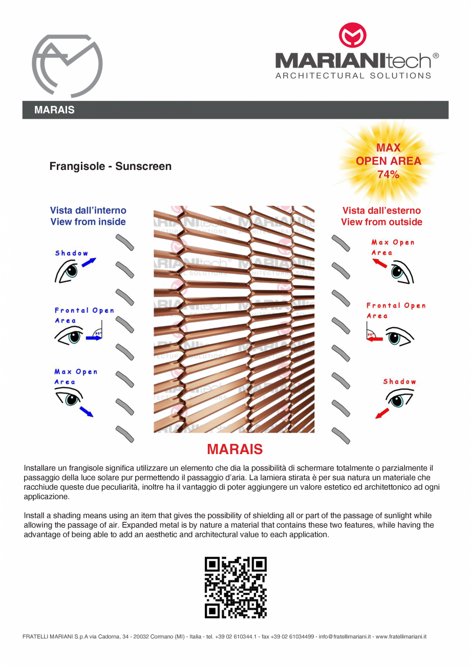 Pagina 2-Plasa metalica expandata MARAIS MARIANITECH® MARIANItech® Fisa tehnica Engleza, Italiana...