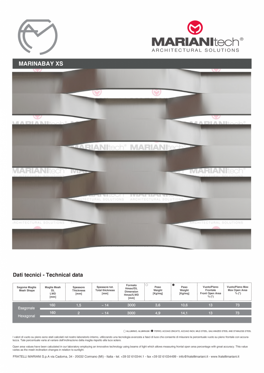 Pagina 1-Plasa metalica expandata MARINABAY XS MARIANITECH® MARIANItech® Fisa tehnica Engleza,...