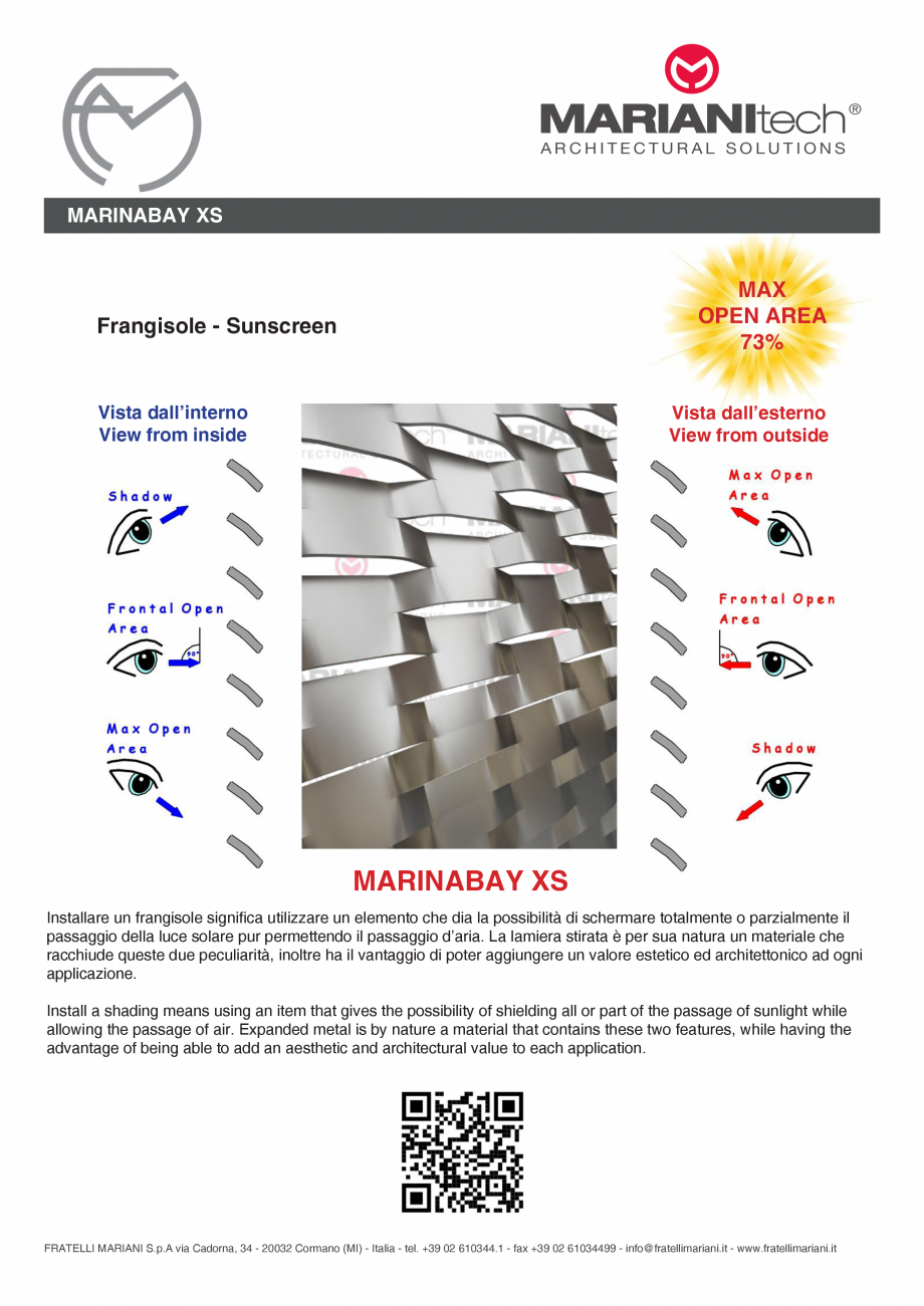 Pagina 2 - Plasa metalica expandata MARINABAY XS MARIANITECH® MARIANItech® Fisa tehnica...