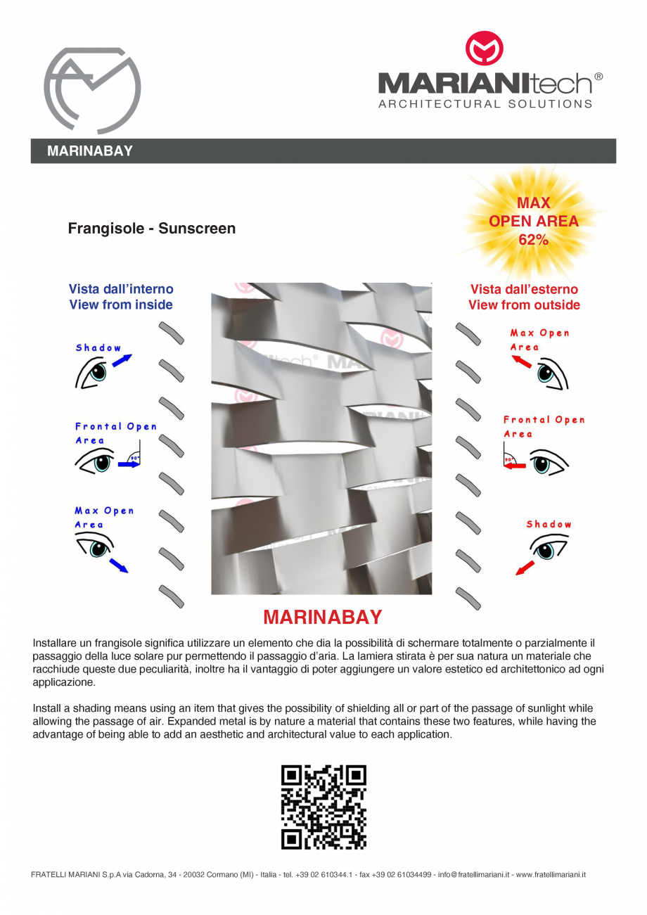Pagina 2-Plasa metalica expandata MARINABAY MARIANITECH® MARIANItech® Fisa tehnica Engleza, Italiana ...