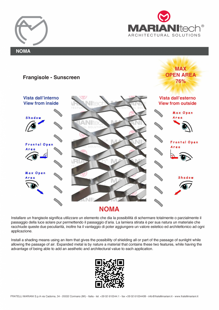 Pagina 2-Plasa metalica expandata  NOMA MARIANITECH® MARIANItech® Fisa tehnica Engleza, Italiana gy...