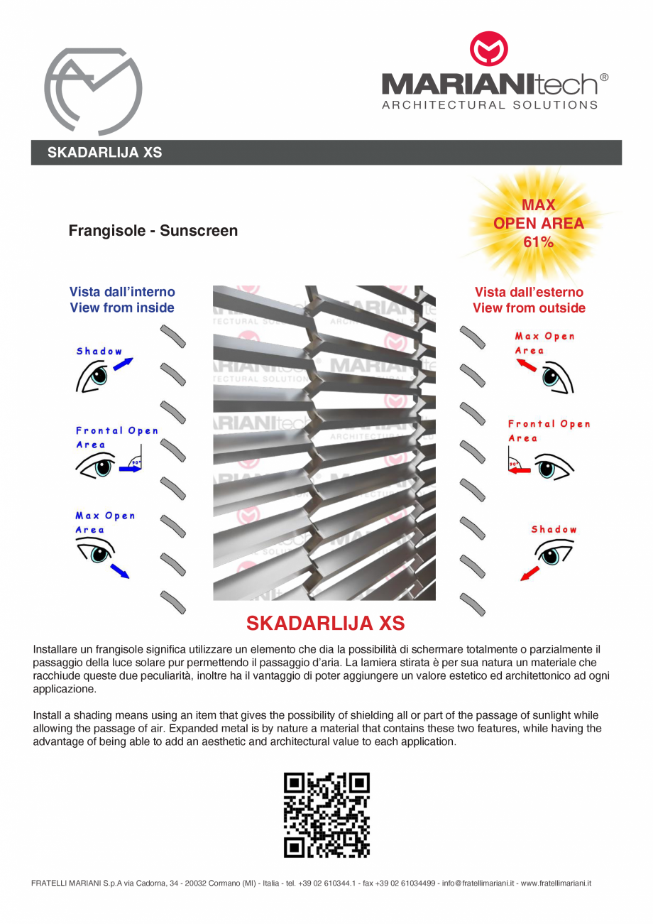 Pagina 2-Plasa metalica expandata SKADARLIJA XS MARIANITECH® Fisa tehnica Engleza, Italiana ch allows...